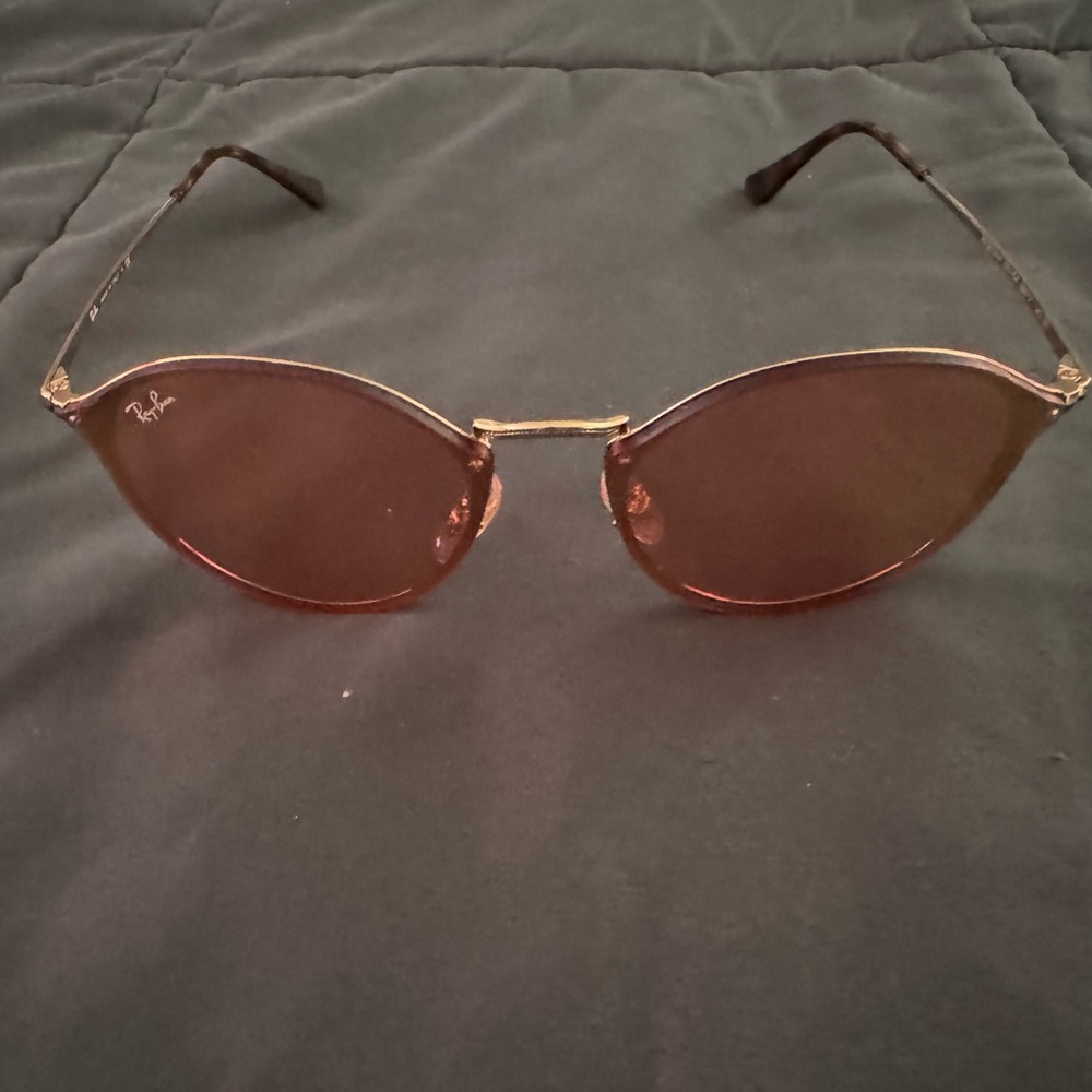 Ray Ban rose gold aviator sunglasses